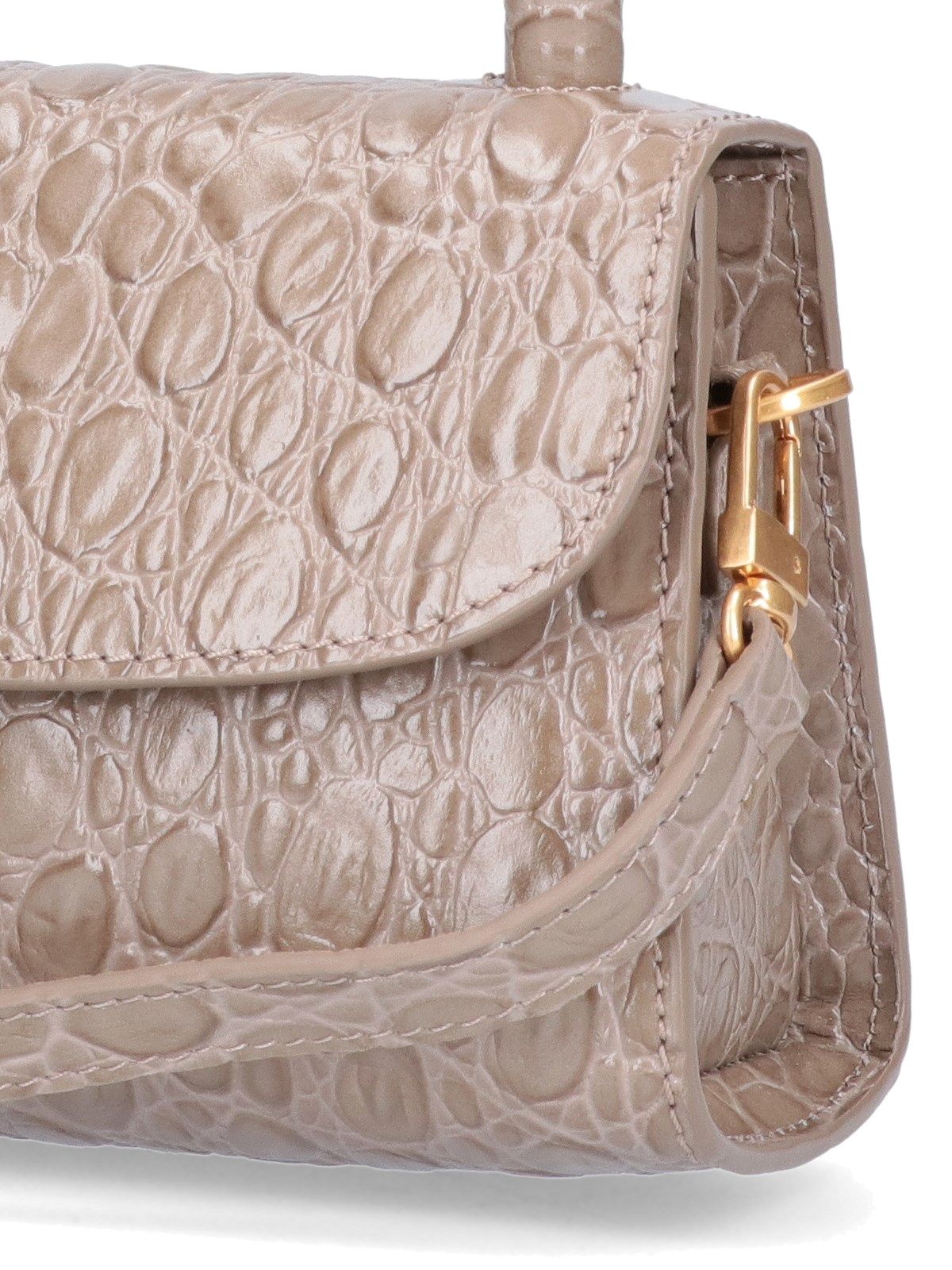 Mini Bag "Mud Circular" in Crocodile Embossed Leather