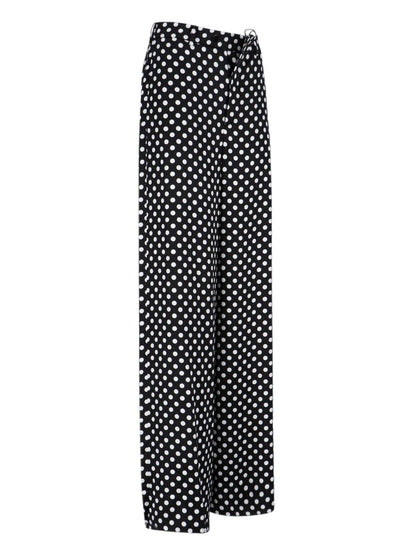 Polka dot wide leg trousers