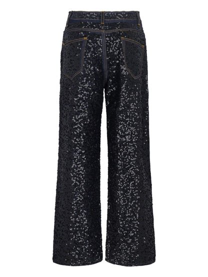 Jeans dritti con paillettes "Guff"