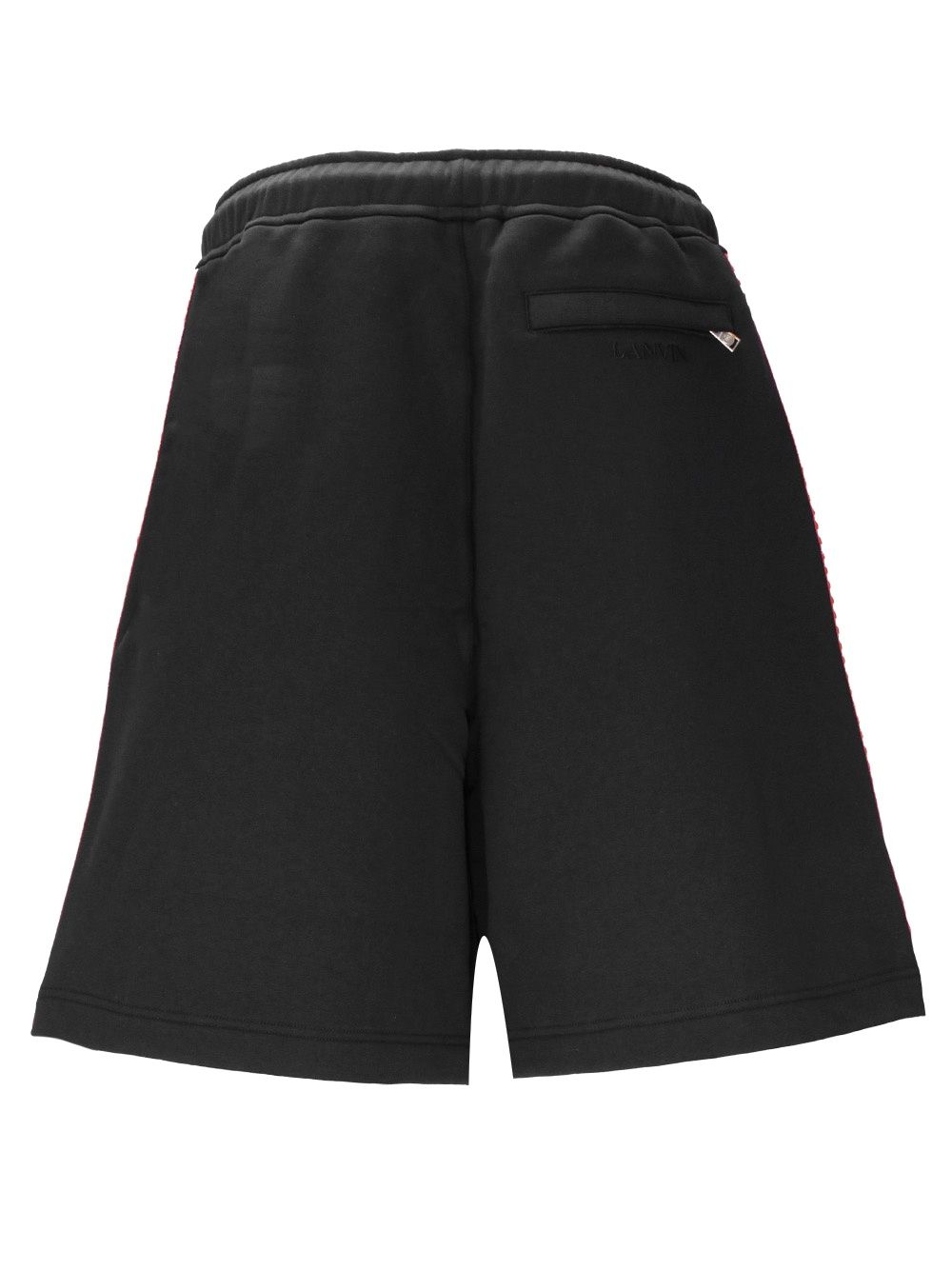 Shorts con ricamo zigzag in cotone nero