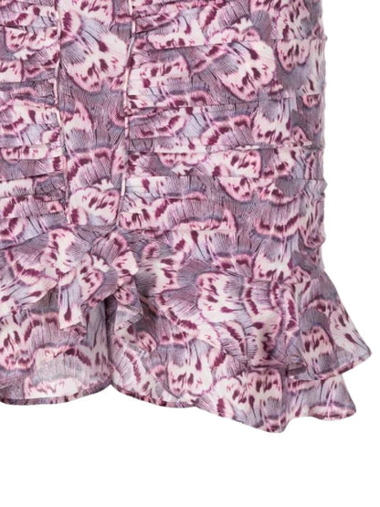 Skirt with mauve print