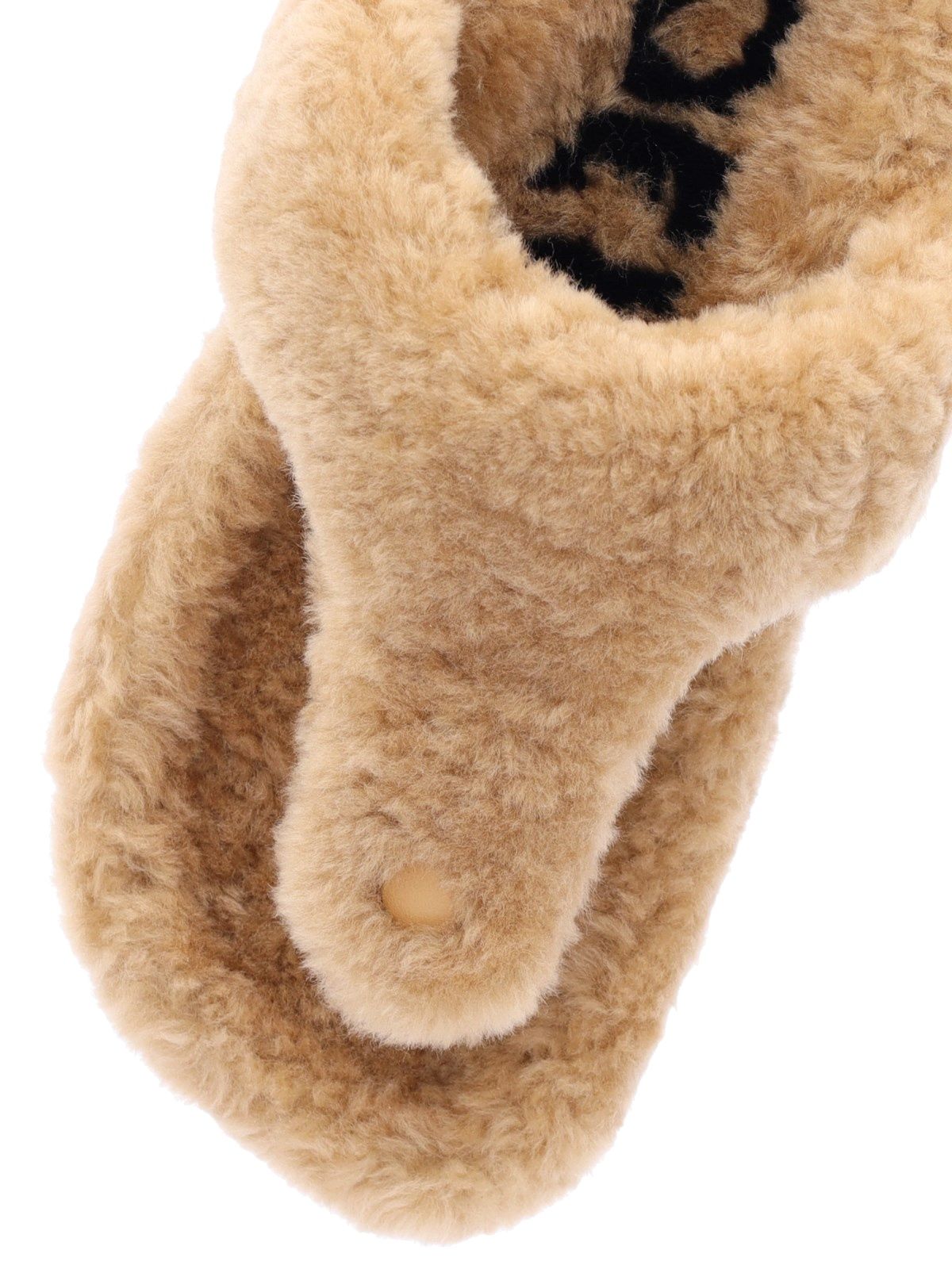 Shearling flip flops