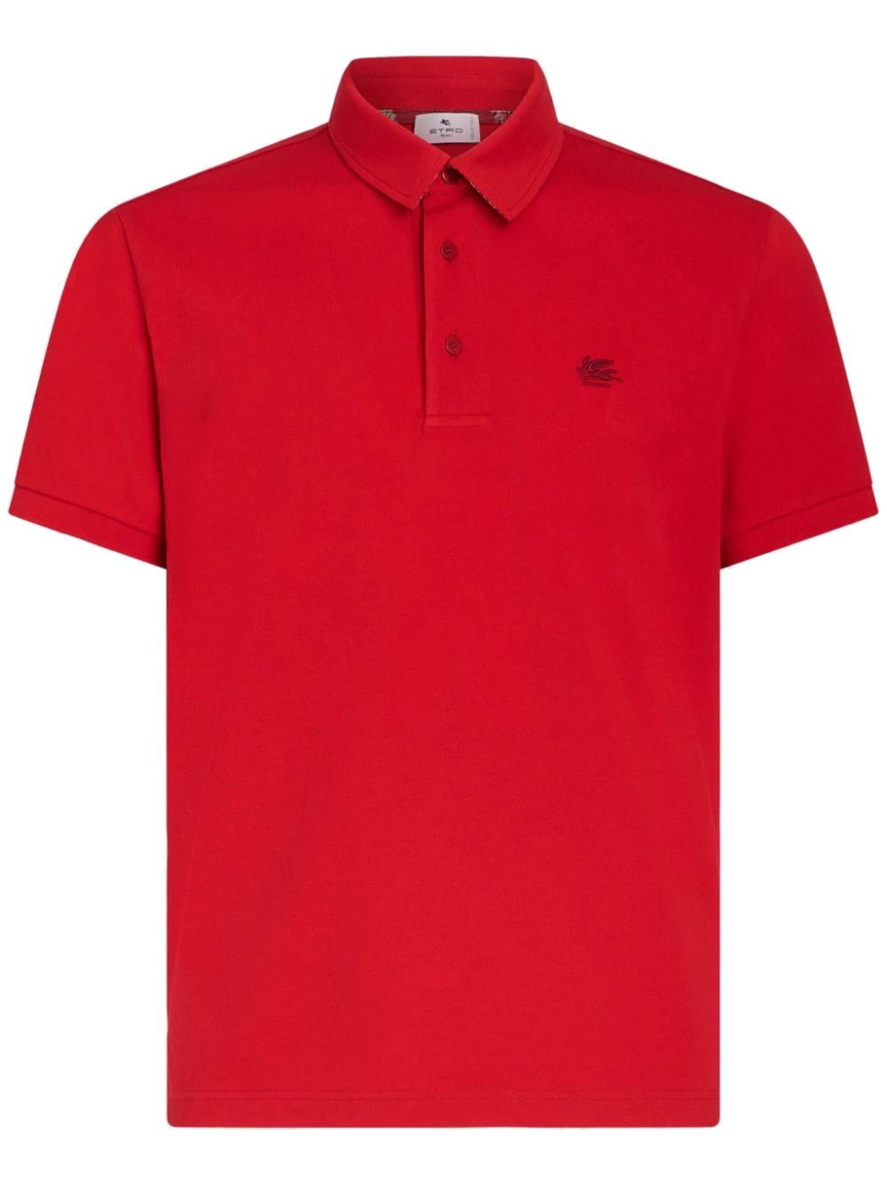 Red cotton polo shirt