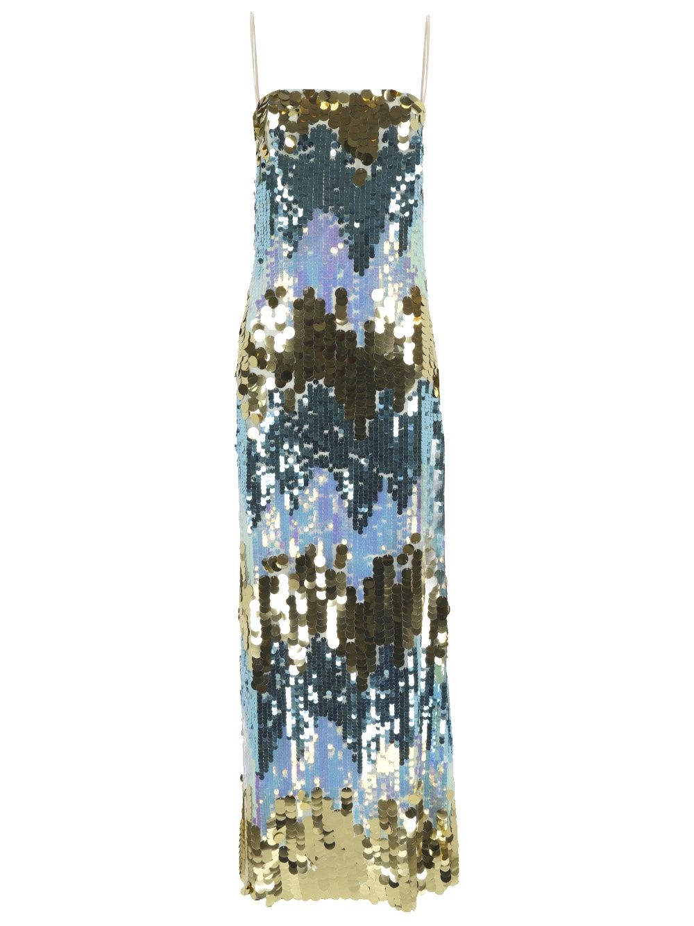 Dress with sky blue sequins