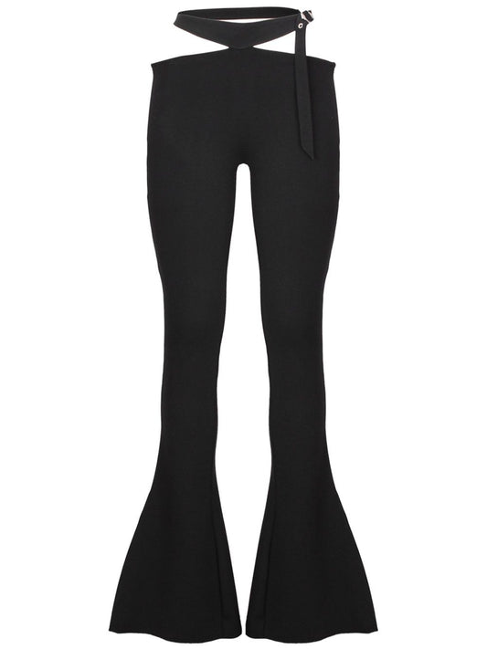 Pantaloni neri con dettagli ritagliati dal design elasticizzato