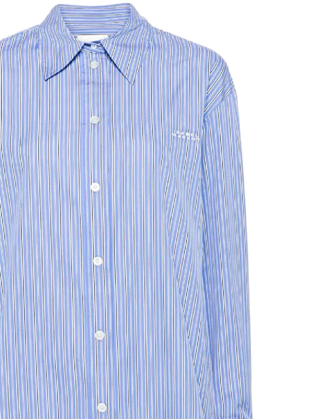 Shirt with vertical striped print