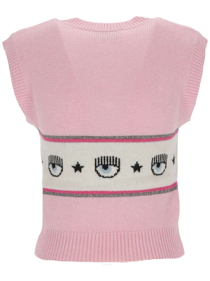 Maglione senza maniche rosa