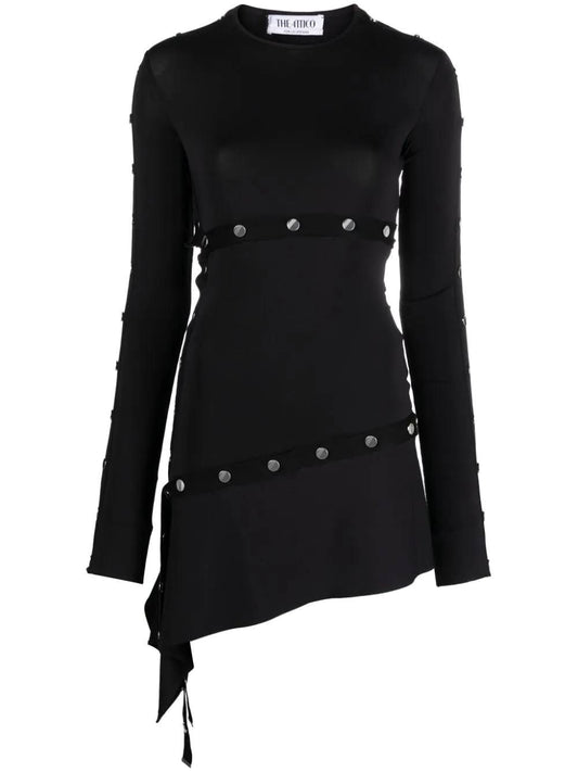 Asymmetrical convertible dress with studs