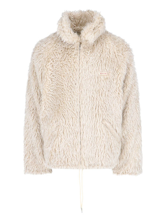 Giacca cappuccio in finto shearling