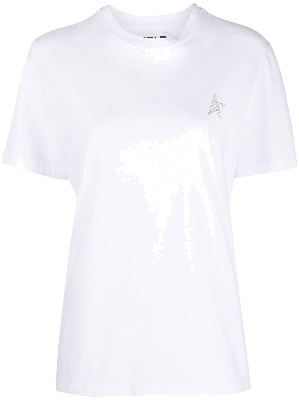 Cotton T-shirt with glitter logo