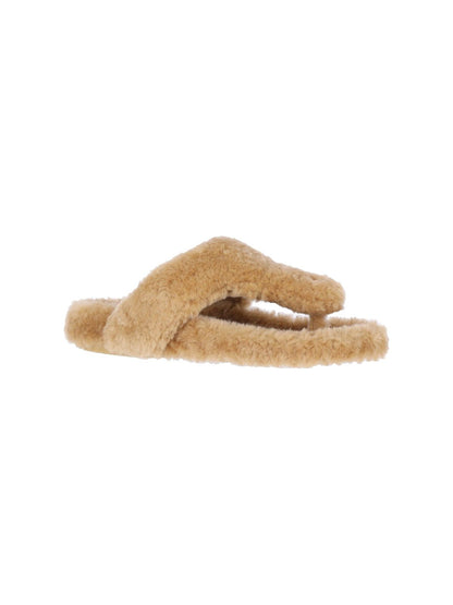 Shearling flip flops