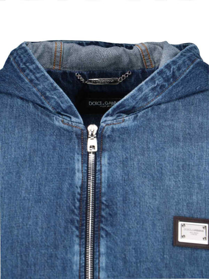 Giacca zip in denim