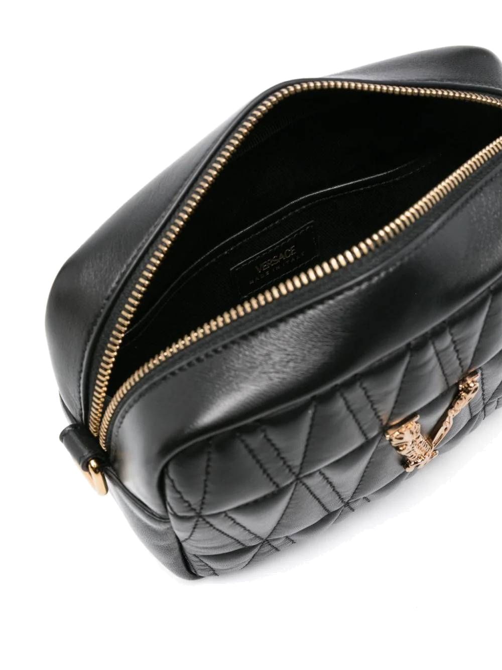 Quilted black nappa leather bag