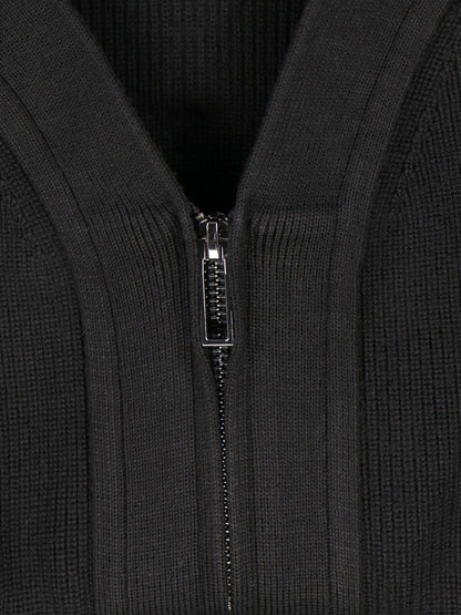 Cardigan zip in maglia