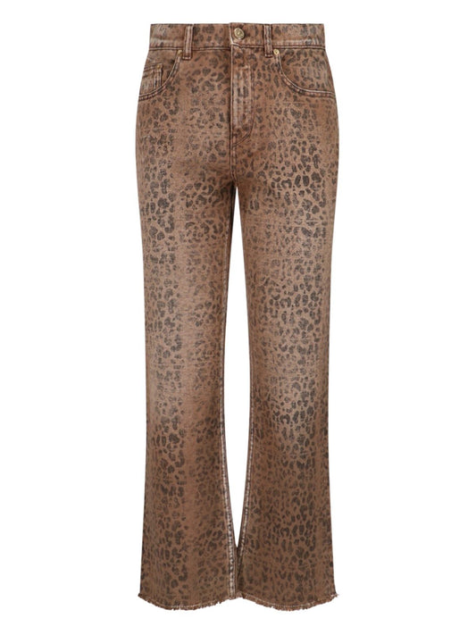 Animal print jeans