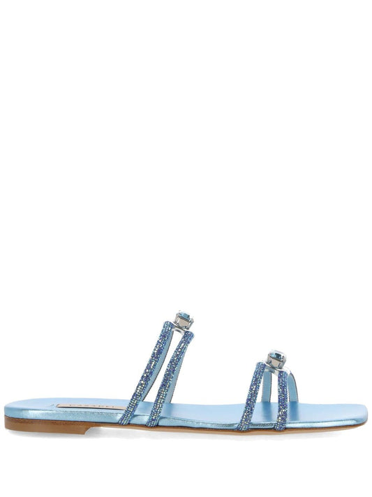 Blue calfskin sandals