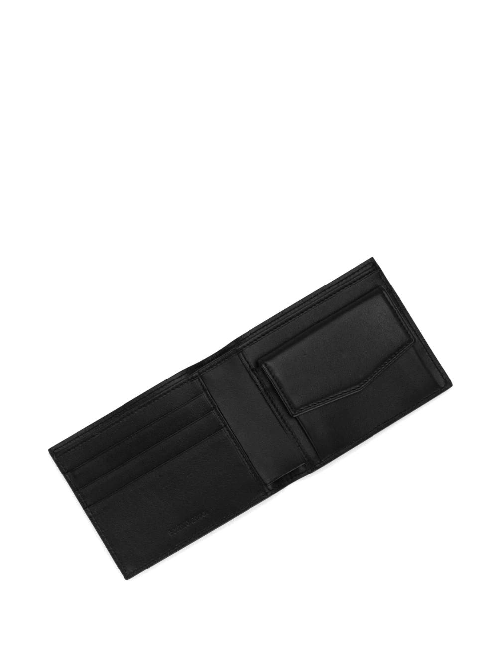 leather wallet with logo print