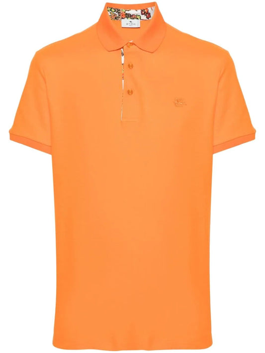 Orange cotton polo shirt