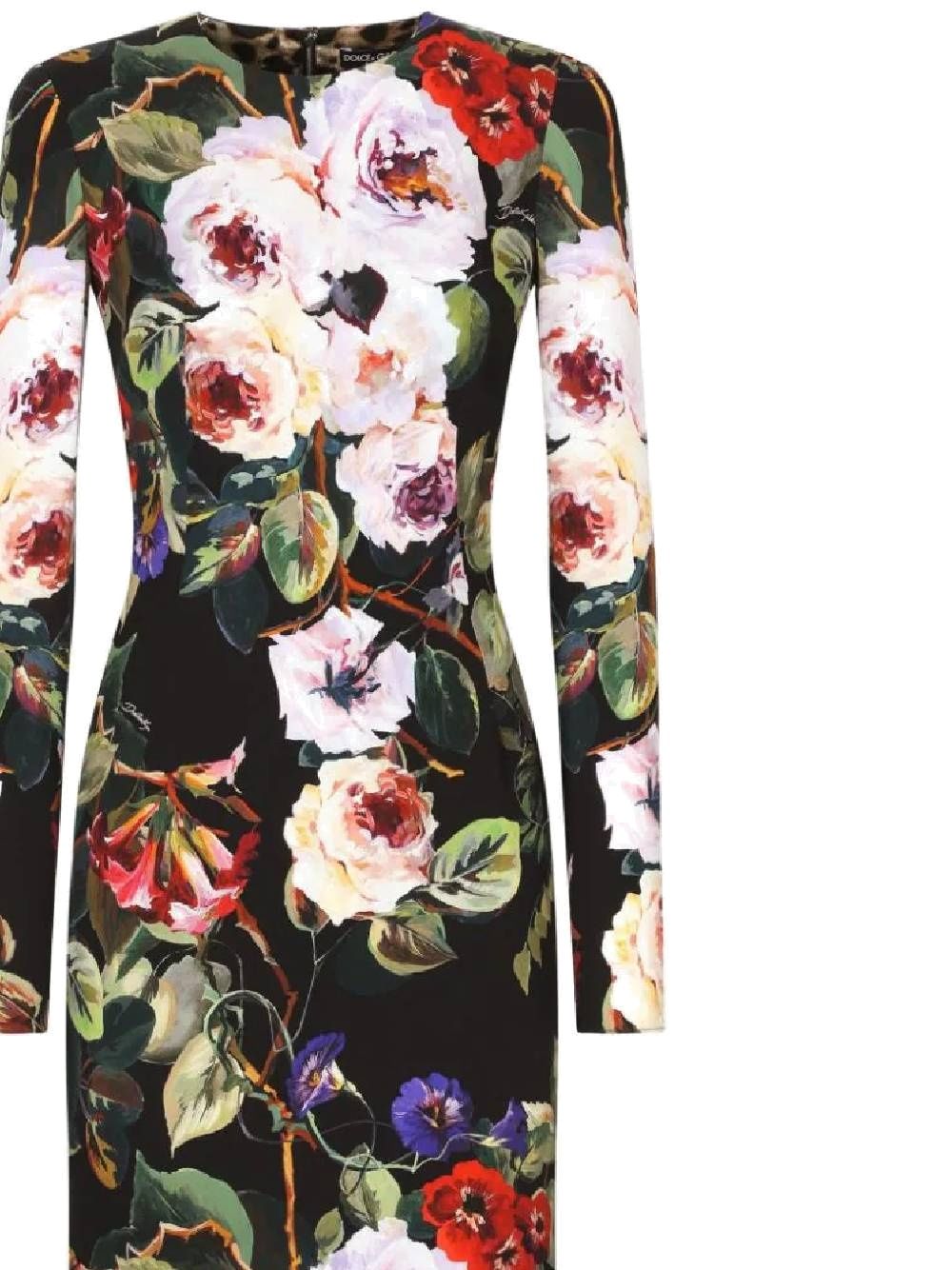 Multicolored stretch silk floral print