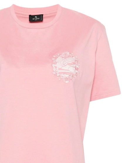 Pink cotton jersey T-shirt