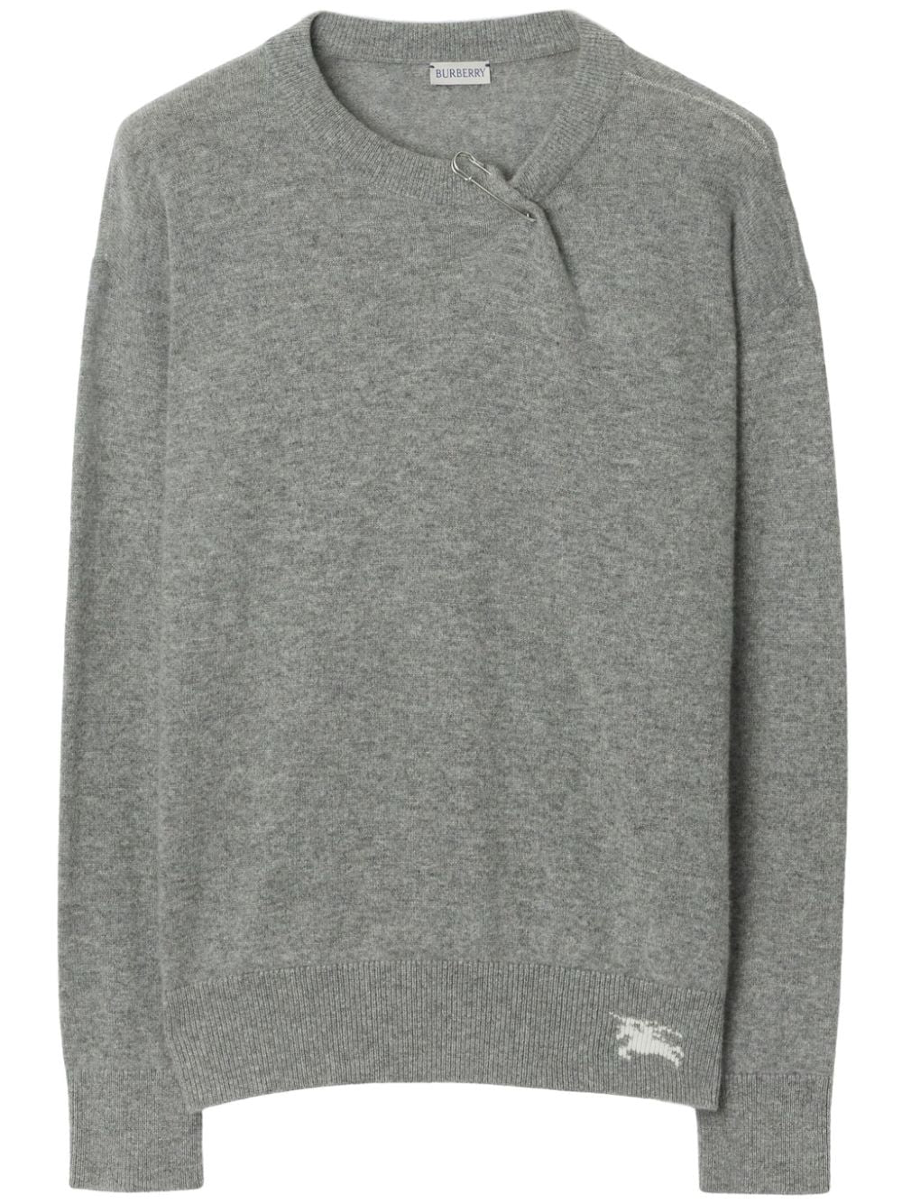 Gray sweater with logo embroidered on the front