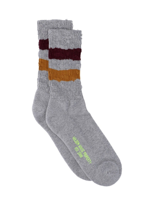 Socks with two-tone stripes detail