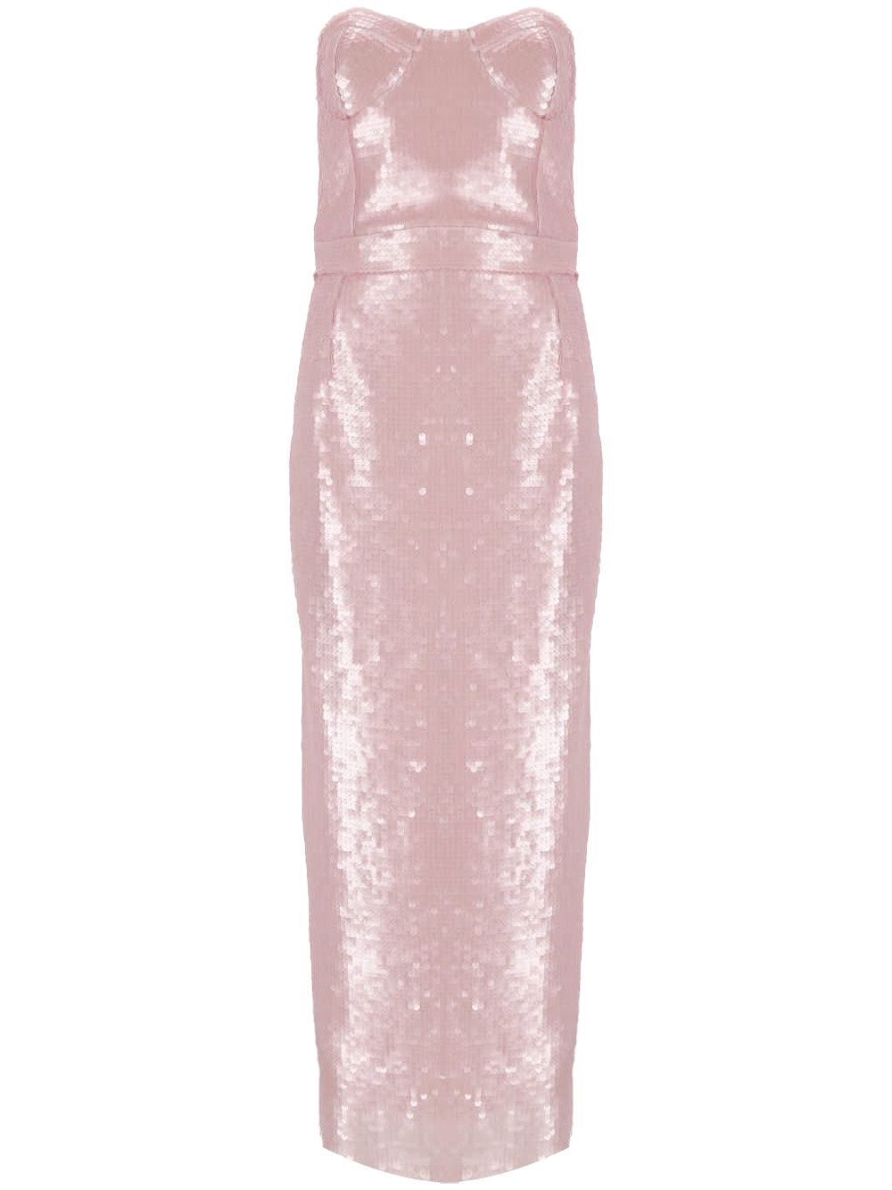 Strapless light pink sequin dress