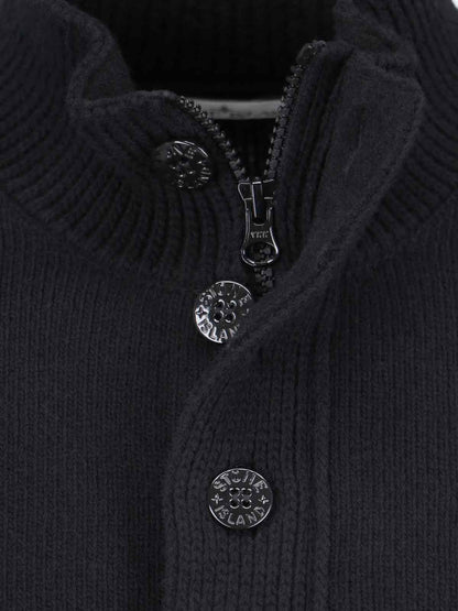 Cardigan a collo alto logo