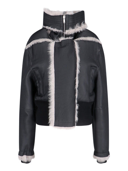 Giacca zip in shearling