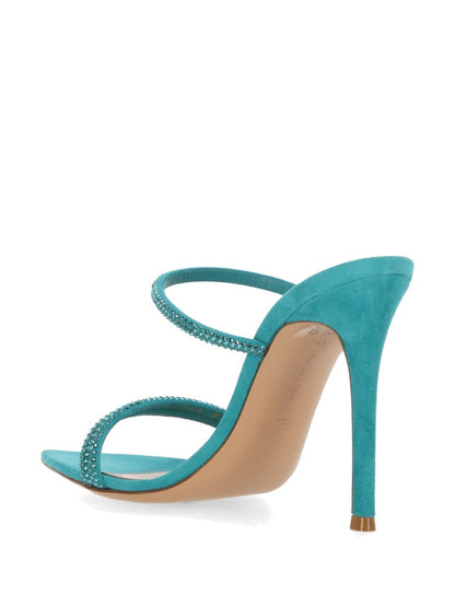 Turquoise leather sandal