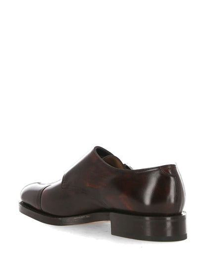 Monks con fibbia in pelle marrone