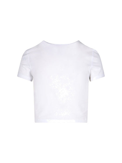 Kurzes T-Shirt mit Logo