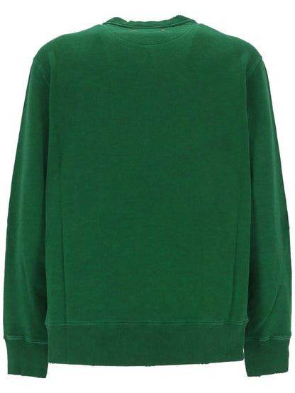 Felpa in jersey di cotone verde texture