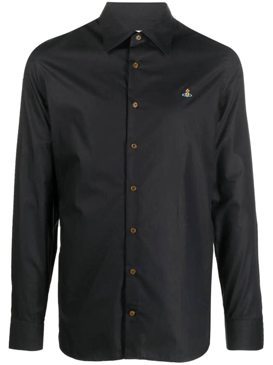 Orb embroidered organic cotton shirt