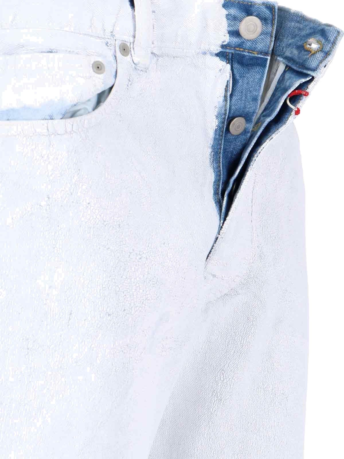 Jeans dritti design spalmato