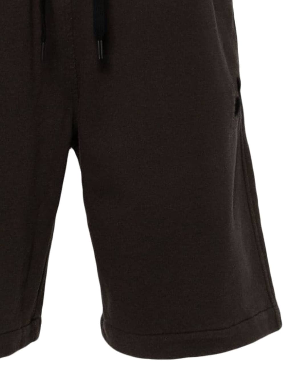 Black cotton blend Bermuda shorts
