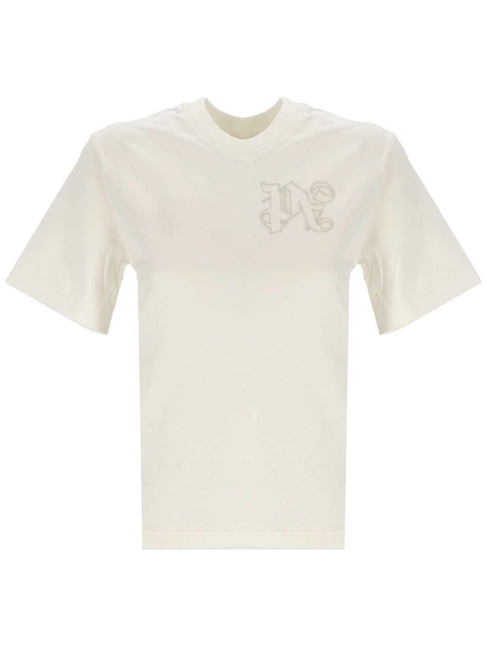 T-shirt con logo crema