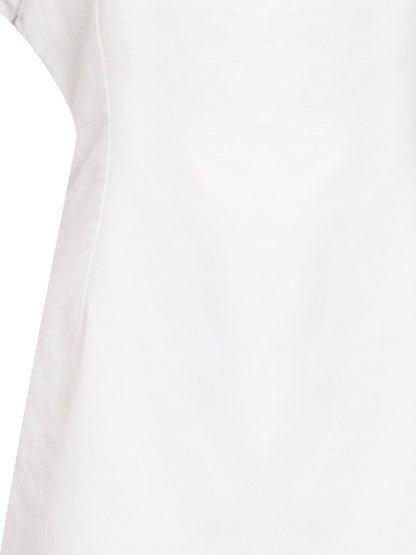 White stretch cotton denim dress