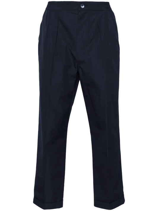 Mid-rise navy blue trousers