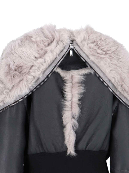 Giacca zip in shearling