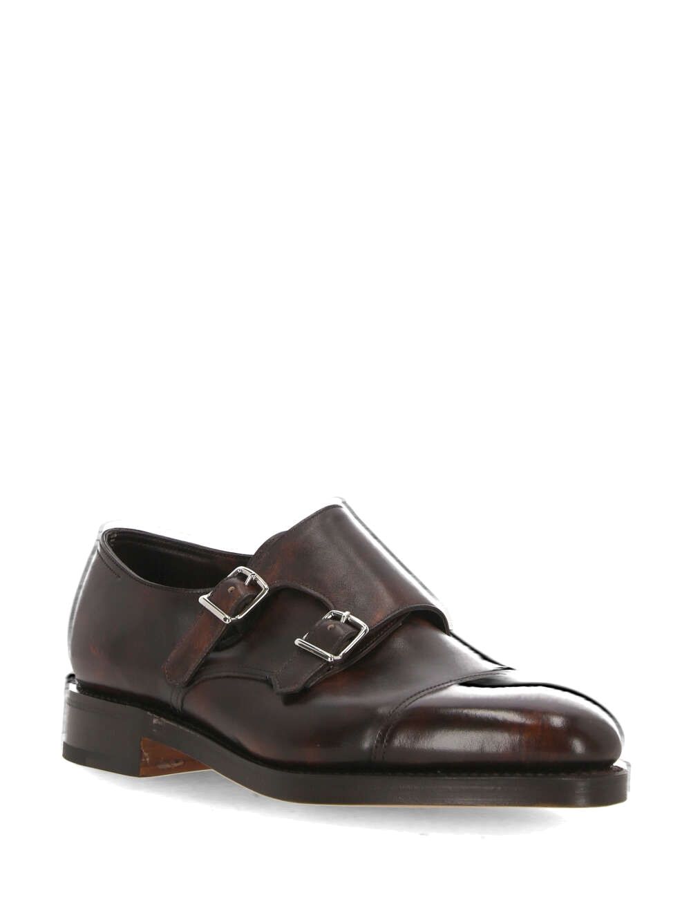 Monks con fibbia in pelle marrone