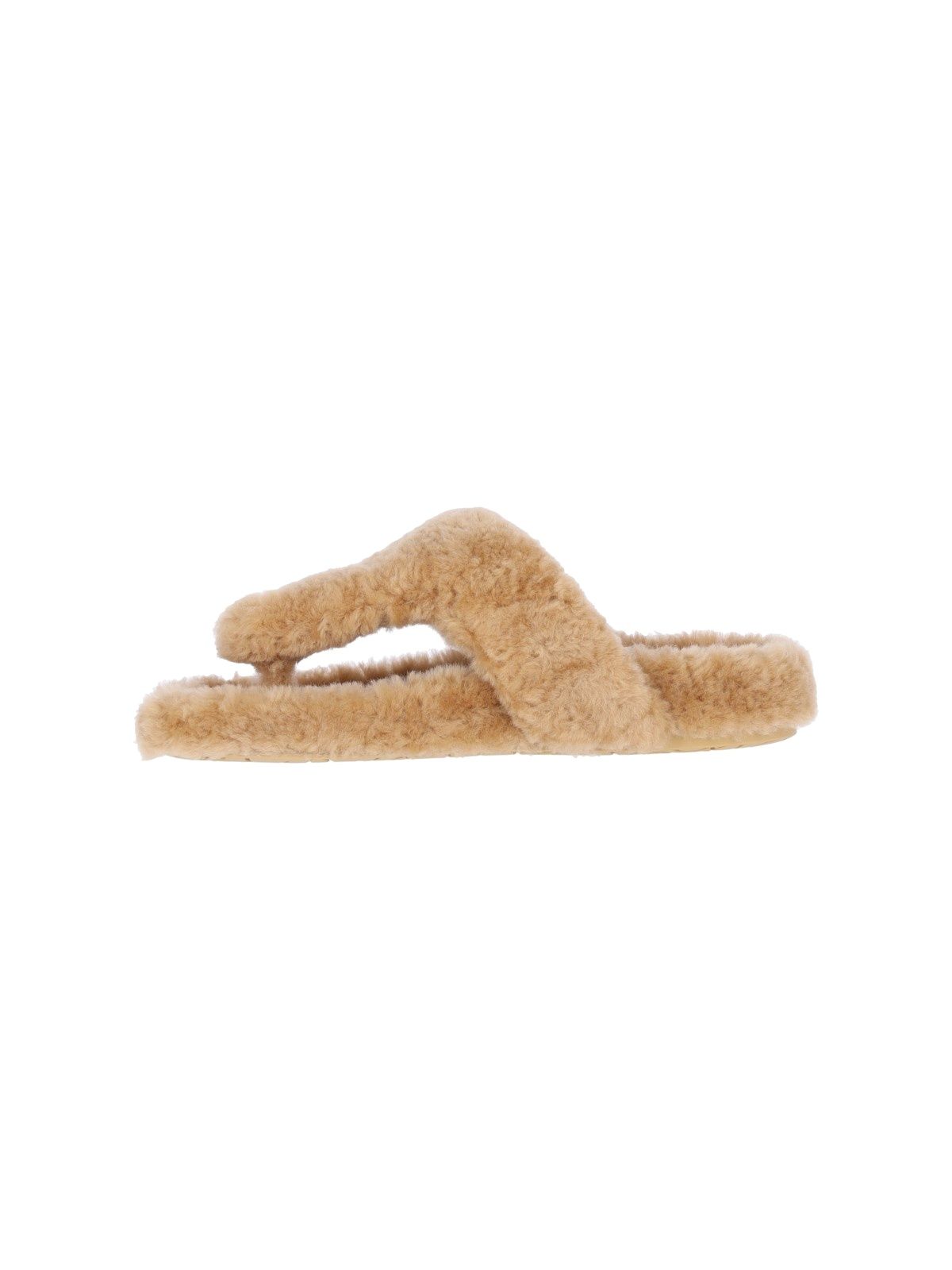 Shearling flip flops