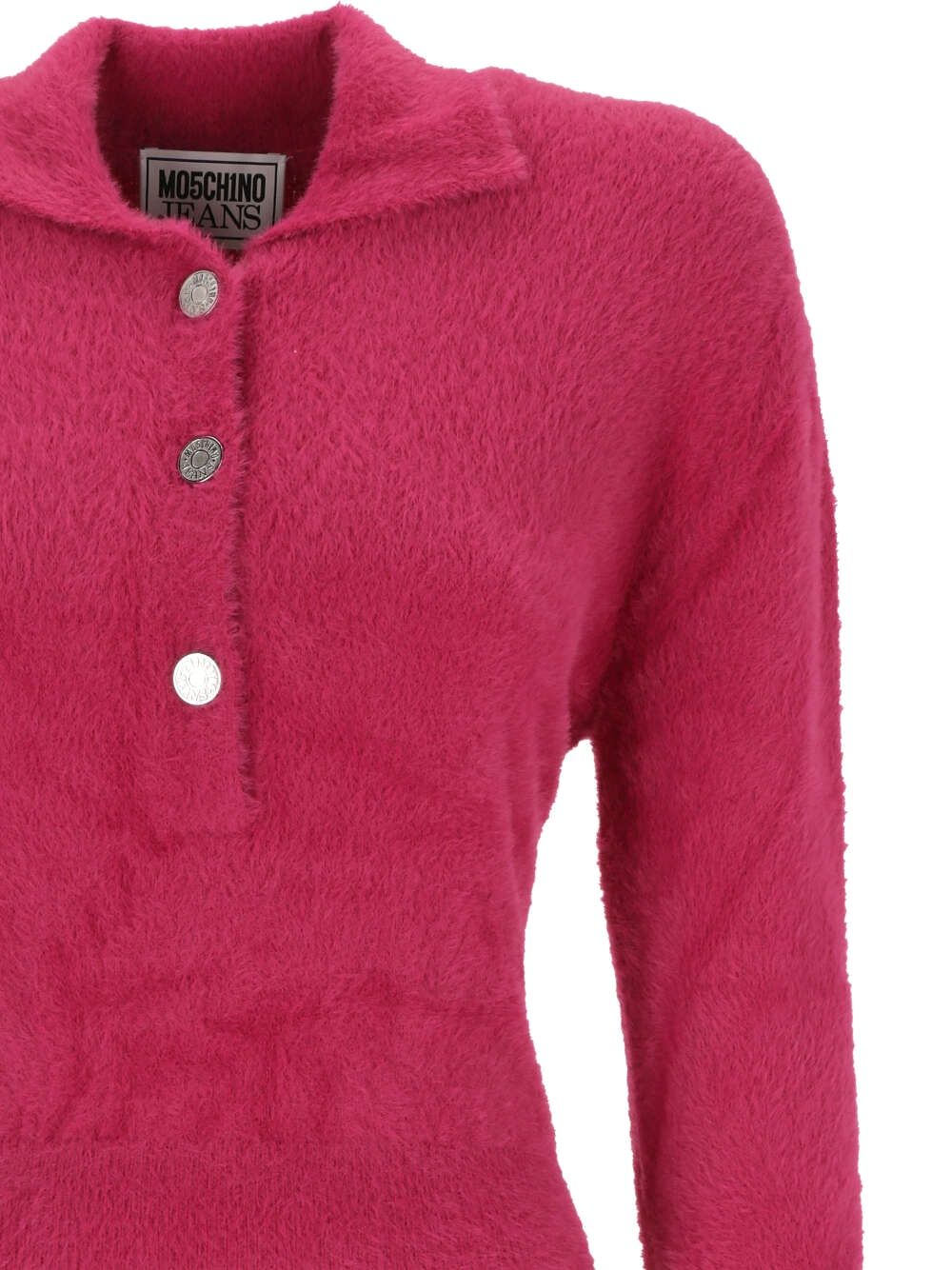 Knitted long-sleeved polo collar