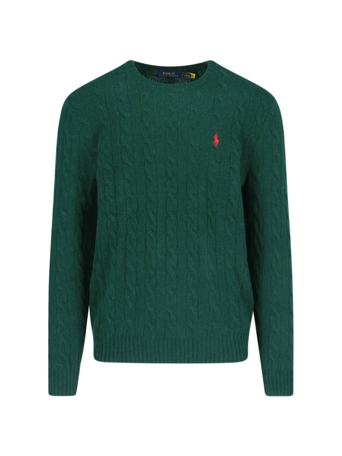 Maglione a trecce logo