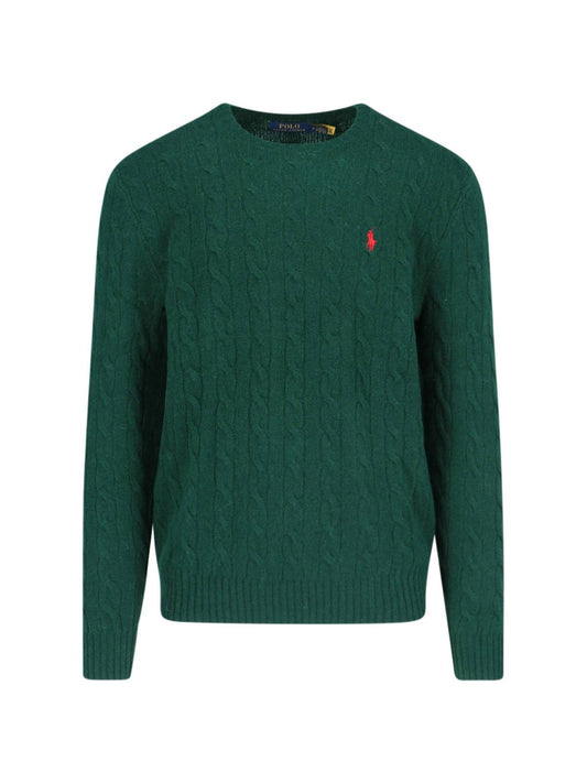 Maglione a trecce logo