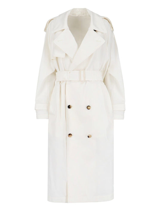 Silk midi trench coat