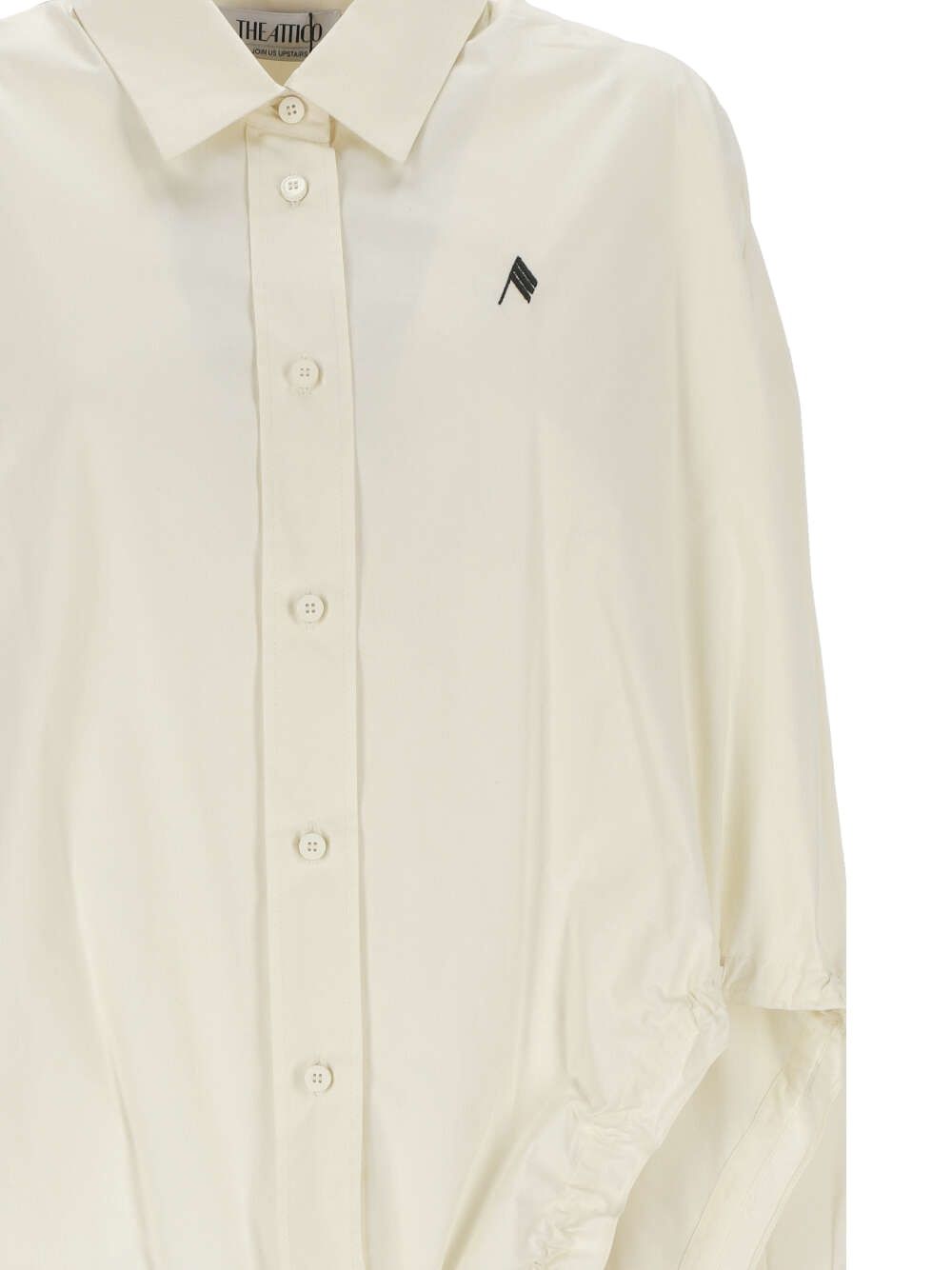 Camicia in tela da paracadute di cotone bianco latte