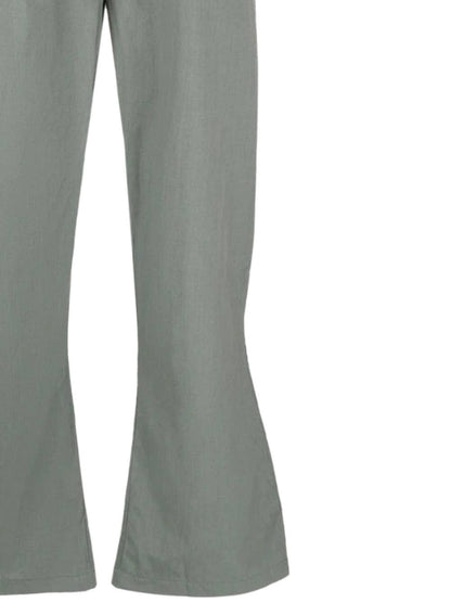 Double-waisted straight leg trousers