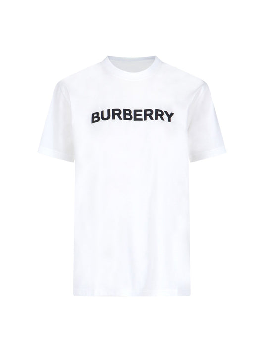 burberry t-shirt logo-t-shirt-Burberry-t-shirt logo burberry, in cotone bianco, girocollo, maniche corte, stampa logo nero fronte, orlo dritto. codice prodotto 8080325a1464 composizione: 100% cotone dimensioni/vestibilità: regolare made in: italia - Dresso
