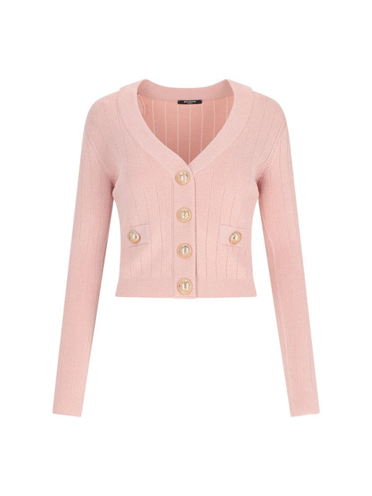 Cardigan crop con bottoni